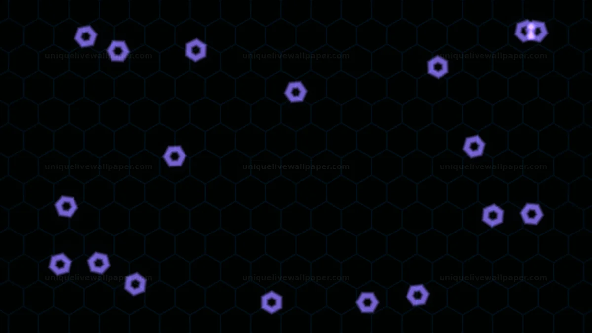Dark neon honeycomb grid background creates a unique motion effect