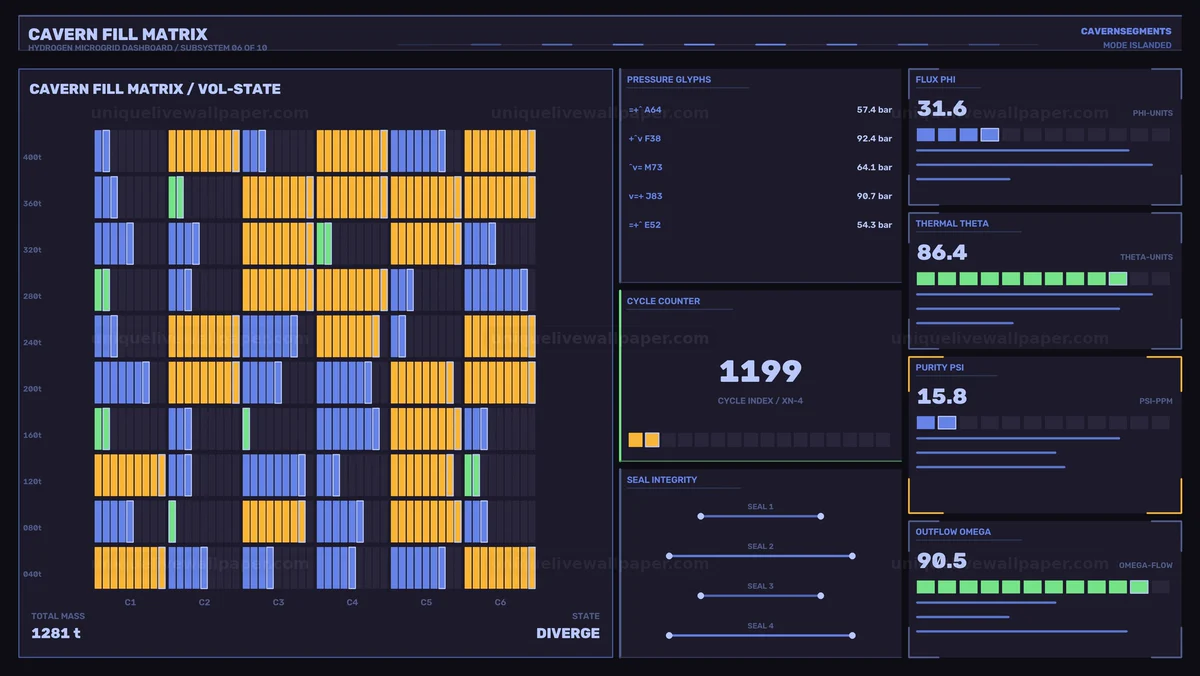 Hydrogen Microgrid Dashboard HUD Seamless Loop