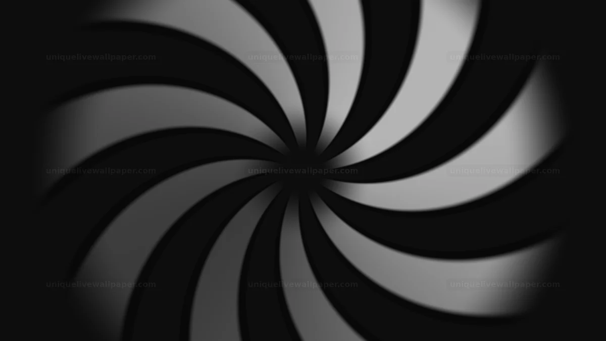 Black and White Dimensional Vortex Background Seamless Loop