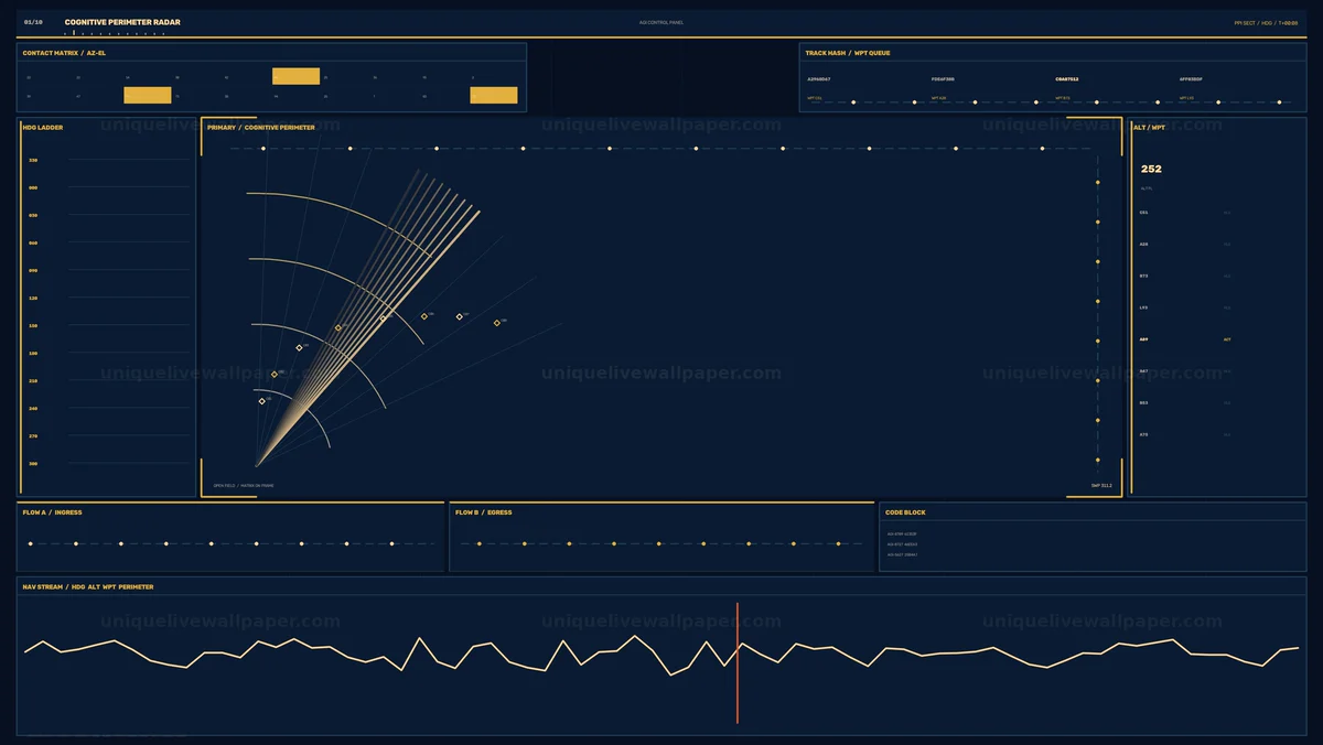 Futuristic Radar Data HUD Seamless Loop