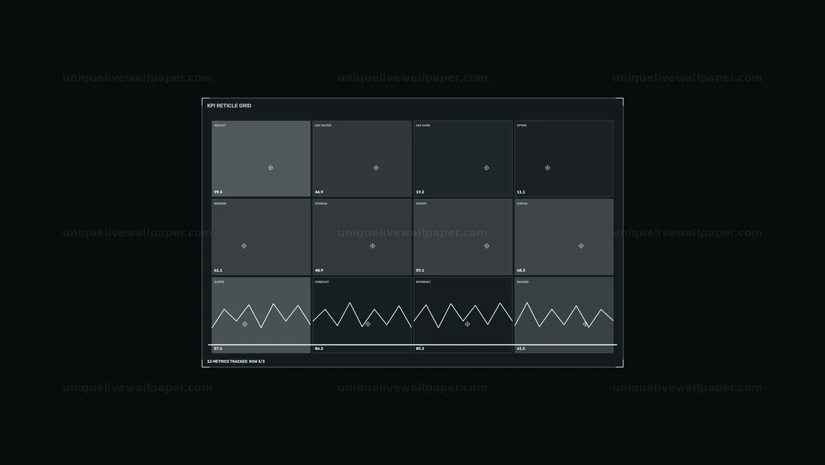 Clean Energy KPI Dashboard Grid Seamless Loop