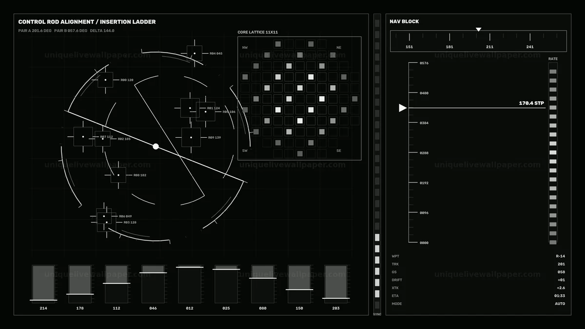 Control Room Reactor Dashboard HUD Seamless Loop