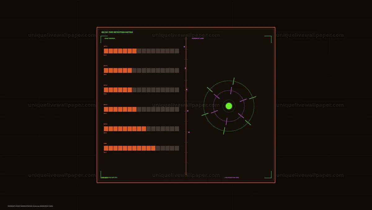 Sci-Fi Fire Detection Warning HUD Seamless Loop