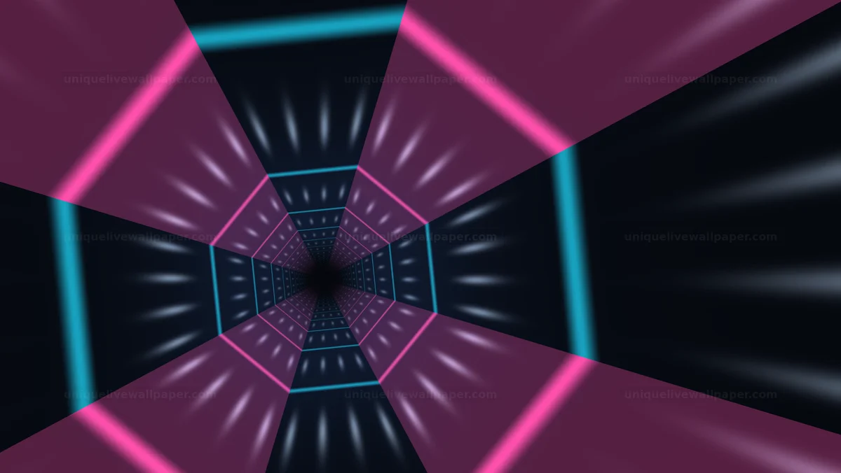 Dark Neon Tunnel with Copy Space Seamless Loop