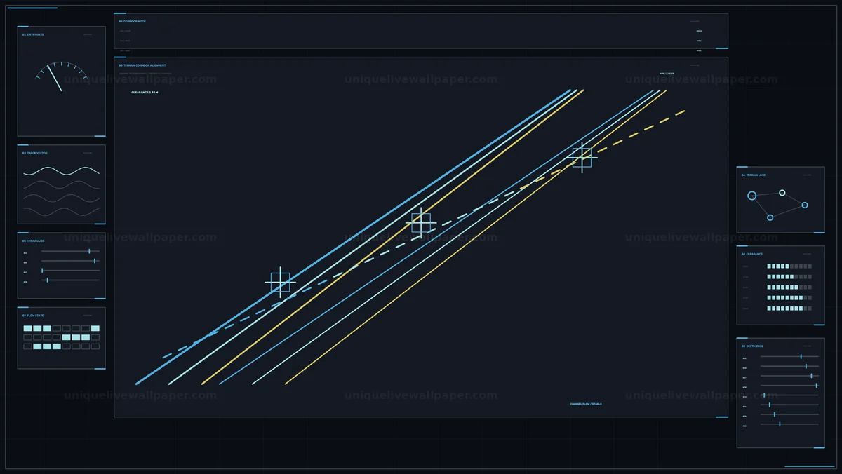 Watermarked thumbnail for Futuristic Corridor Tracking HUD Seamless Loop