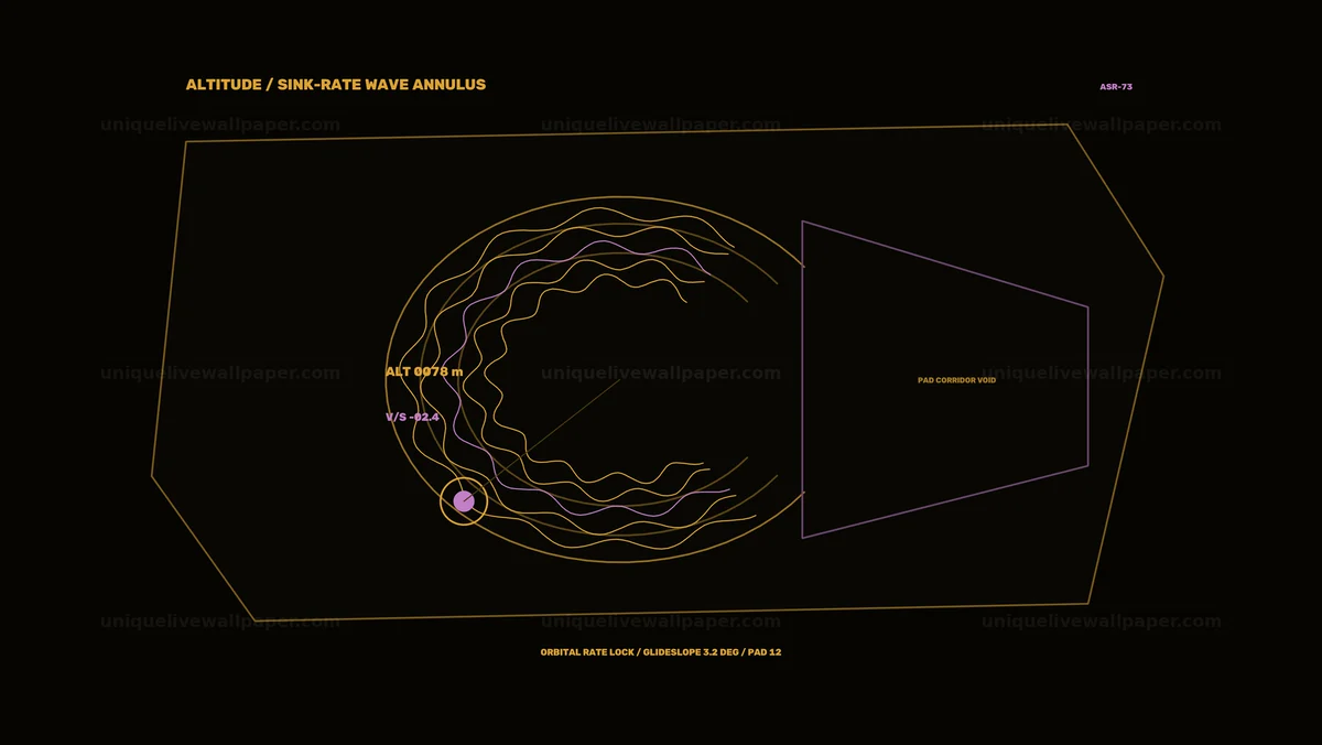 Spacecraft Landing Guidance HUD Seamless Loop