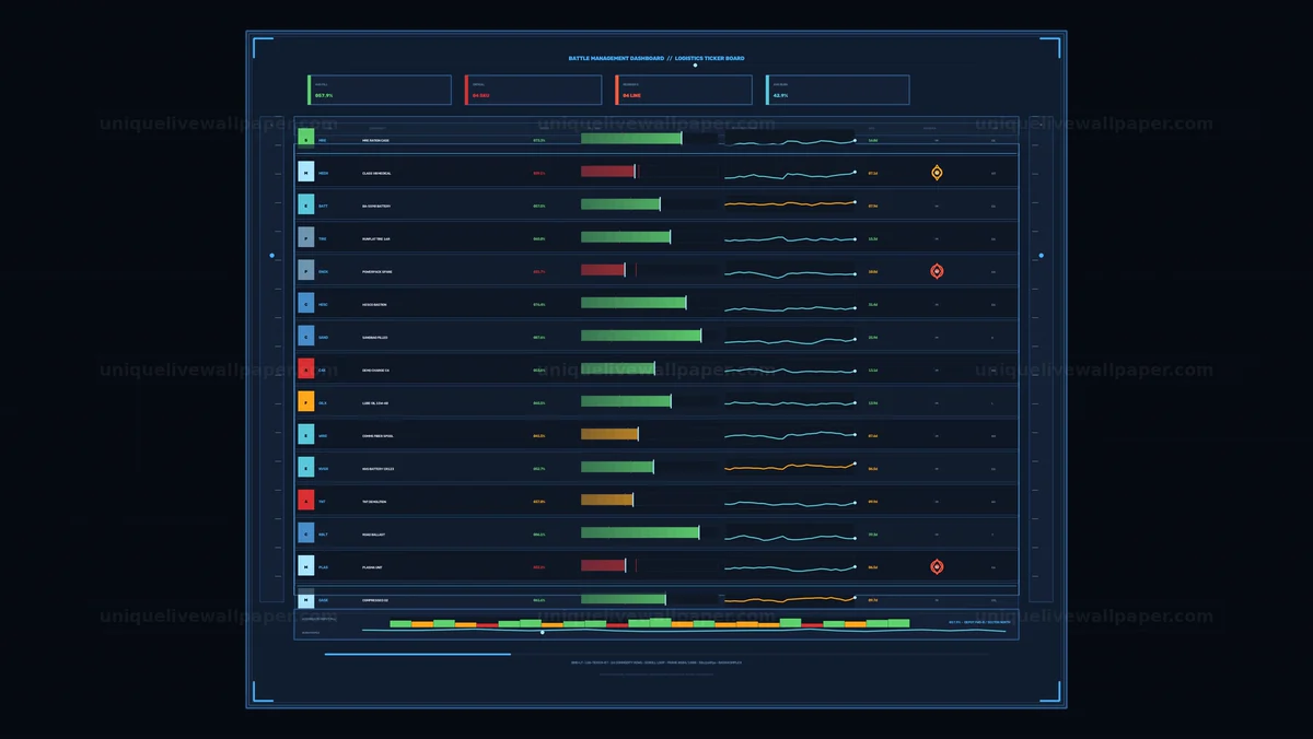 Battle Management Dashboard HUD Seamless Loop