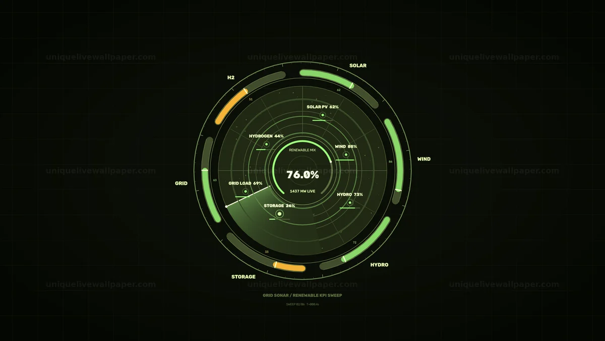 Watermarked thumbnail for Clean Energy KPI Dashboard Seamless Loop