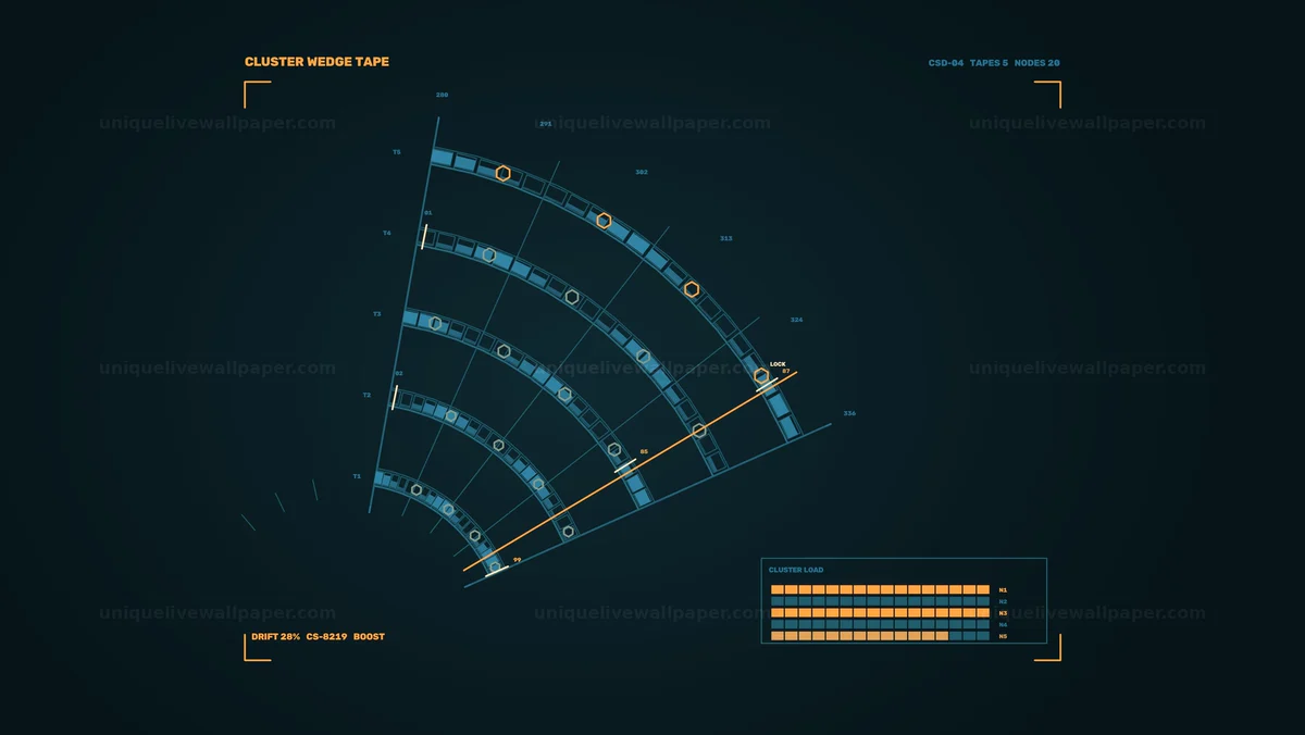 Watermarked thumbnail for Computational Cluster Status HUD Seamless Loop