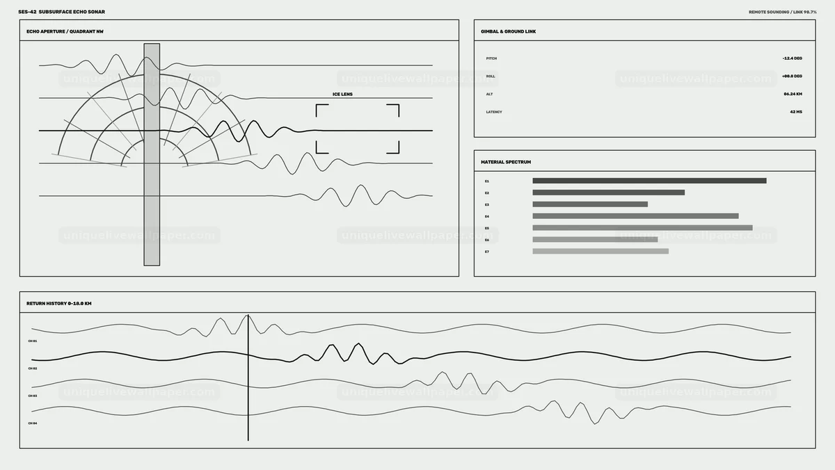 Planetary Terrain Sonar Analysis HUD Seamless Loop
