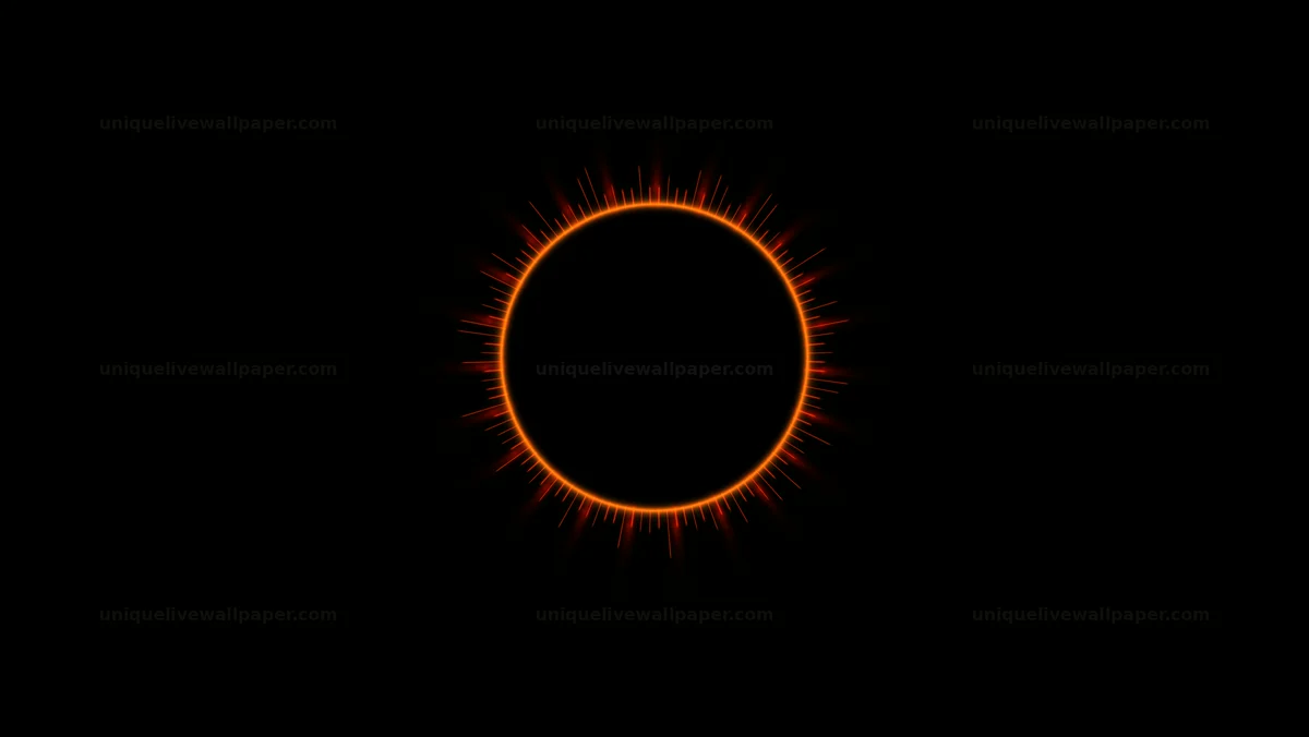 Solar flare eclipse background shows bright ring around dark center