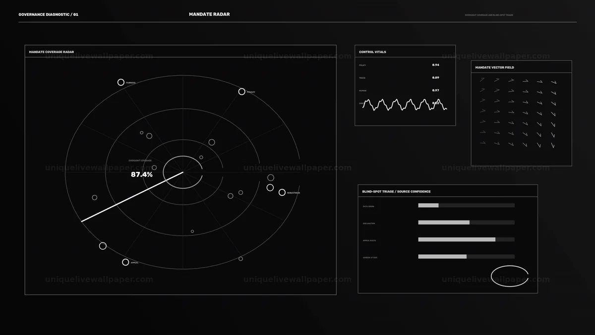 AI System Governance Diagnostic HUD Seamless Loop