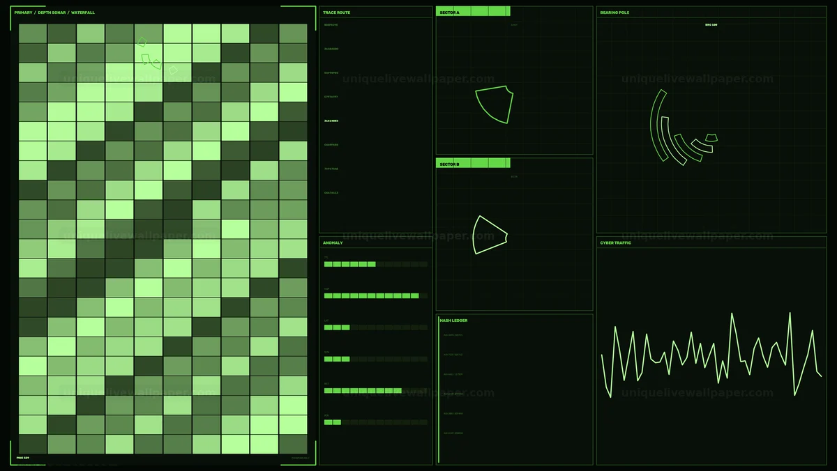 Watermarked thumbnail for Cybersecurity Intelligence HUD with Network Monitoring Panels