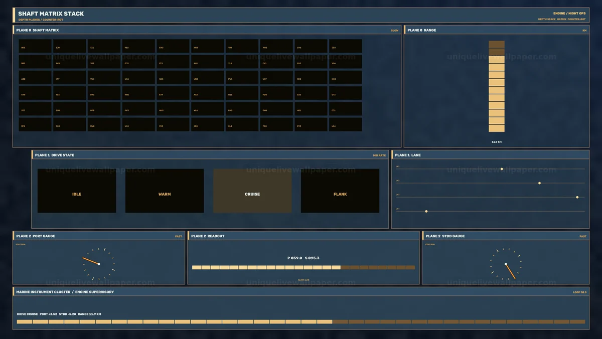 Marine Engine Monitoring HUD Seamless Loop