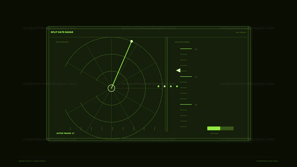 Border Activity Radar Data Dashboard Seamless Loop