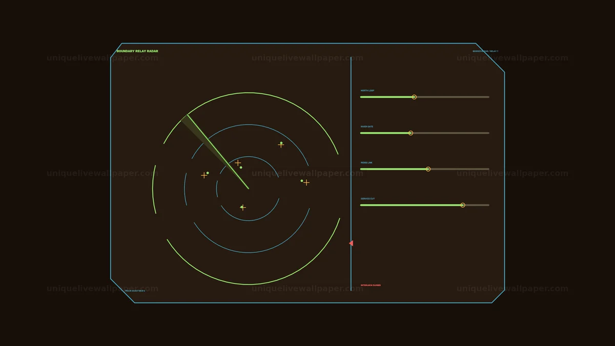 Defense Border Surveillance Radar HUD Seamless Loop