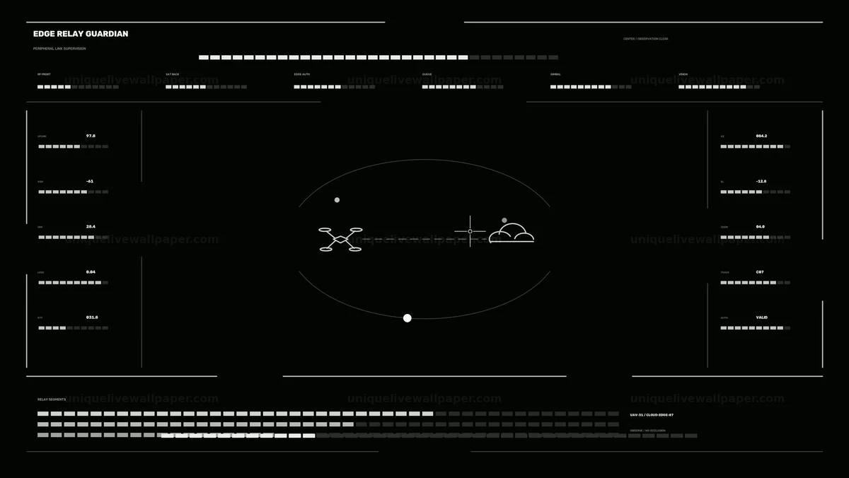 Watermarked thumbnail for Drone Cloud Connection HUD Seamless Loop