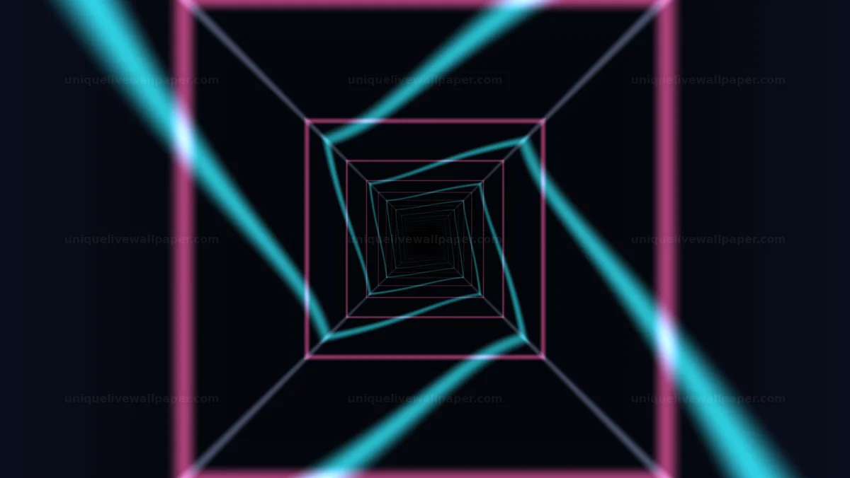 Watermarked thumbnail for Neon Geometric Square Tunnel Seamless Loop