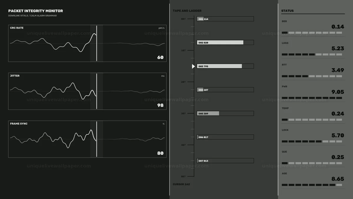 Space Communication Status HUD Interface