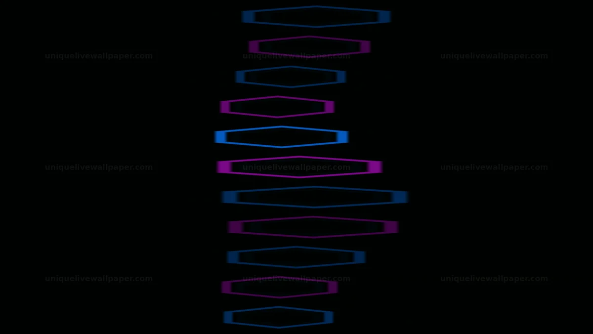Watermarked thumbnail for Dark neon honeycomb grid background shows vibrant motion graphics