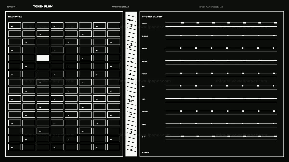 Watermarked thumbnail for AI Reasoning Token Flow Interface Seamless Loop