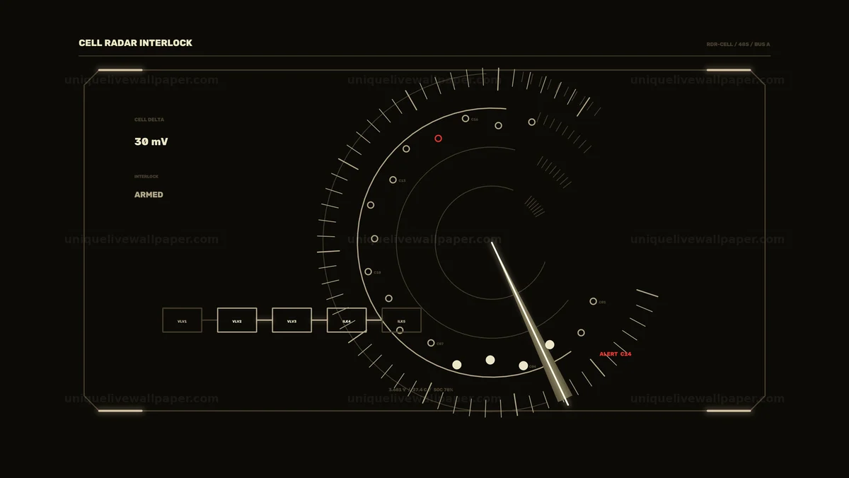 Battery Cell Status HUD Animation Seamless Loop