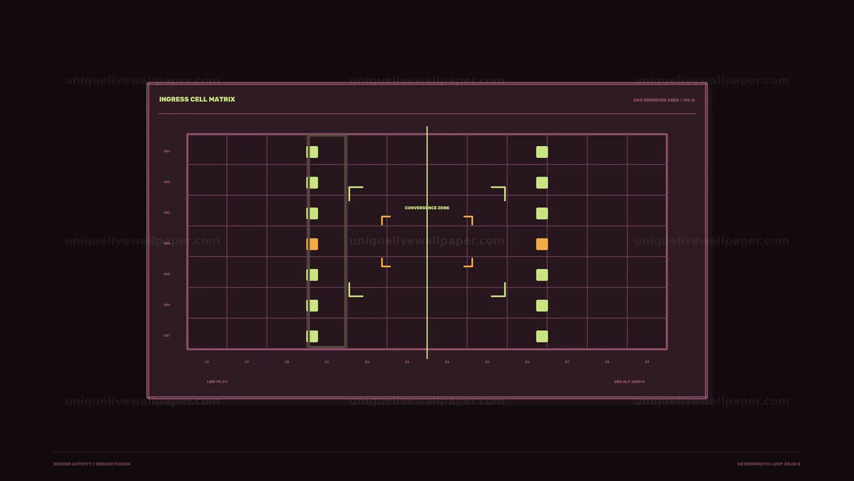 Border Activity Data Dashboard HUD Seamless Loop