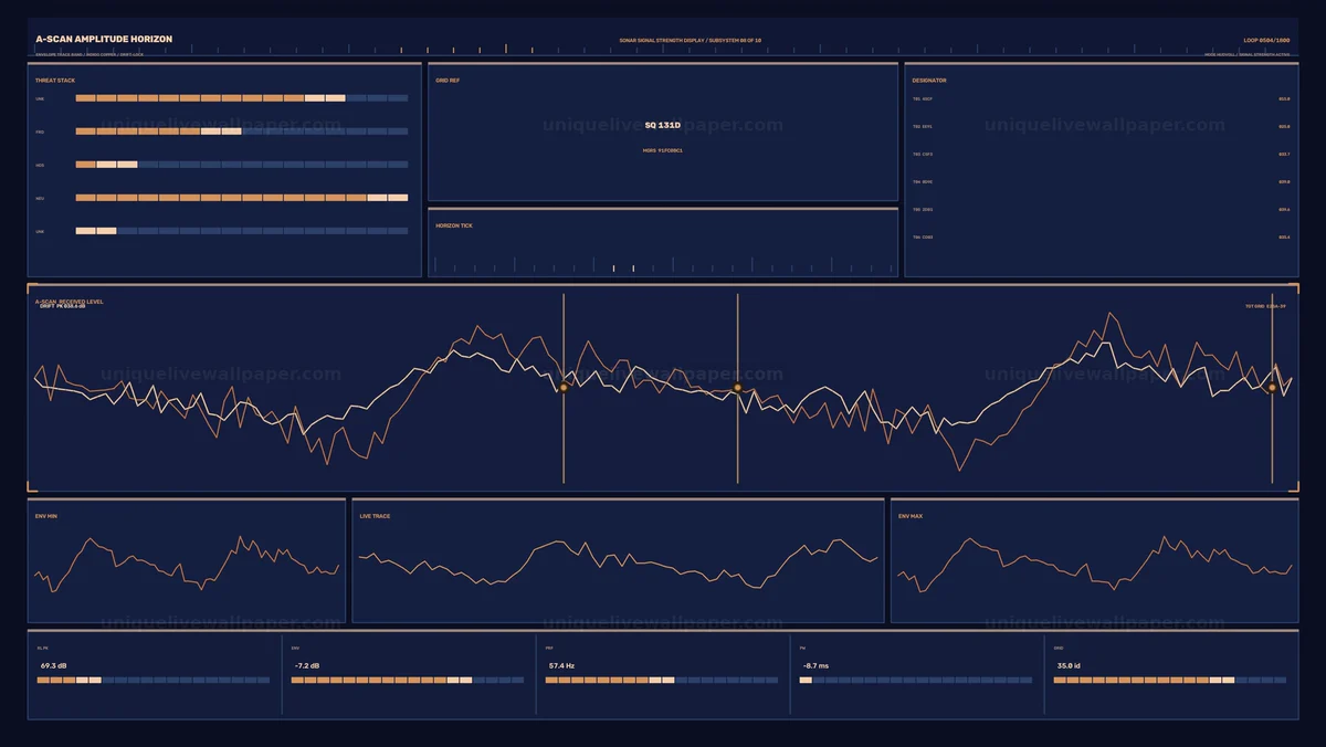 Military Sonar Signal HUD Seamless Loop