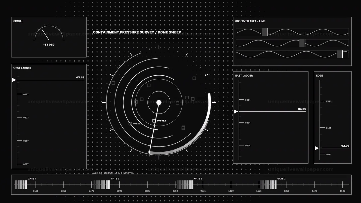 Reactor Control Room Dashboard HUD Seamless Loop