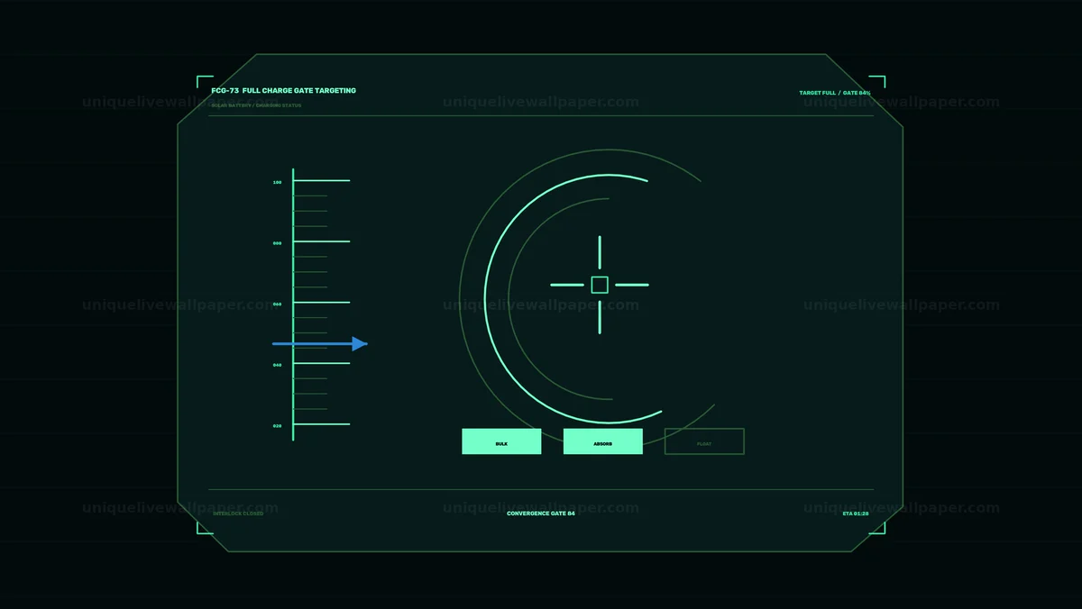 Watermarked thumbnail for Solar Battery Charging Status HUD Seamless Loop
