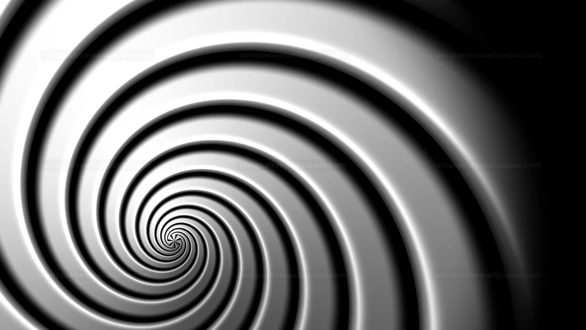 Watermarked thumbnail for Black and White Rotating Spiral Background Seamless Loop