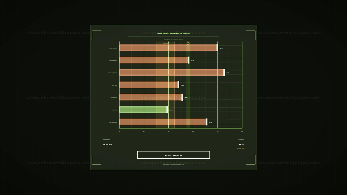 Clean Energy Business Dashboard HUD Seamless Loop