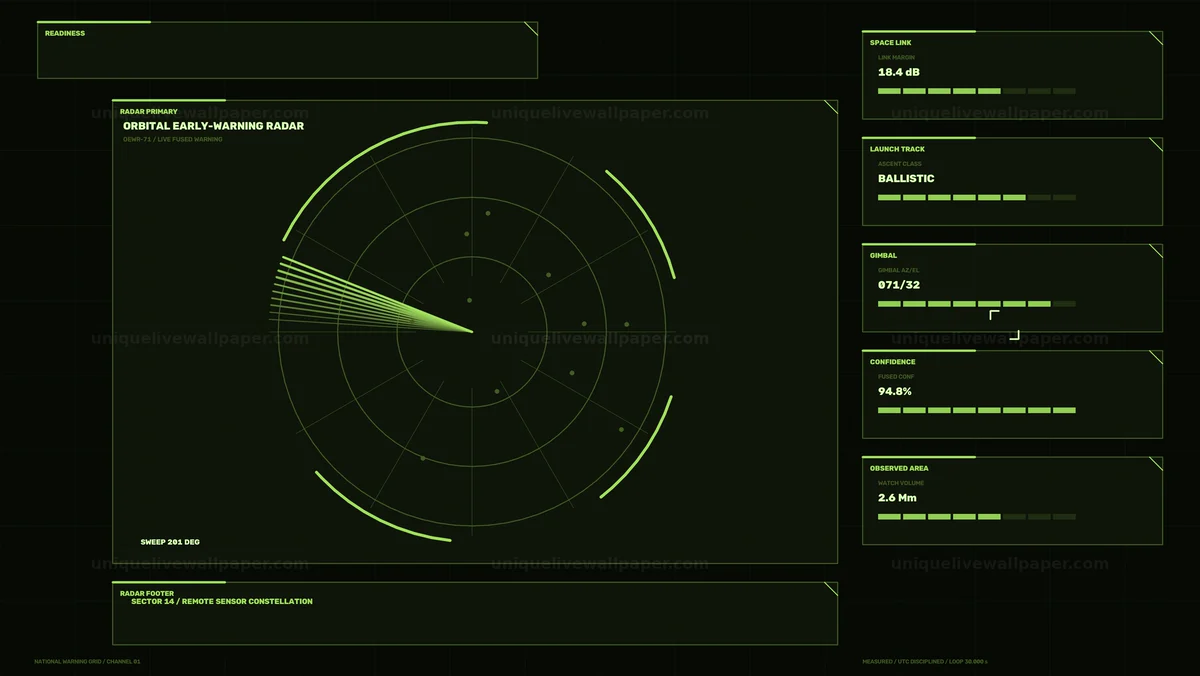 Orbital Early Warning Radar HUD Seamless Loop