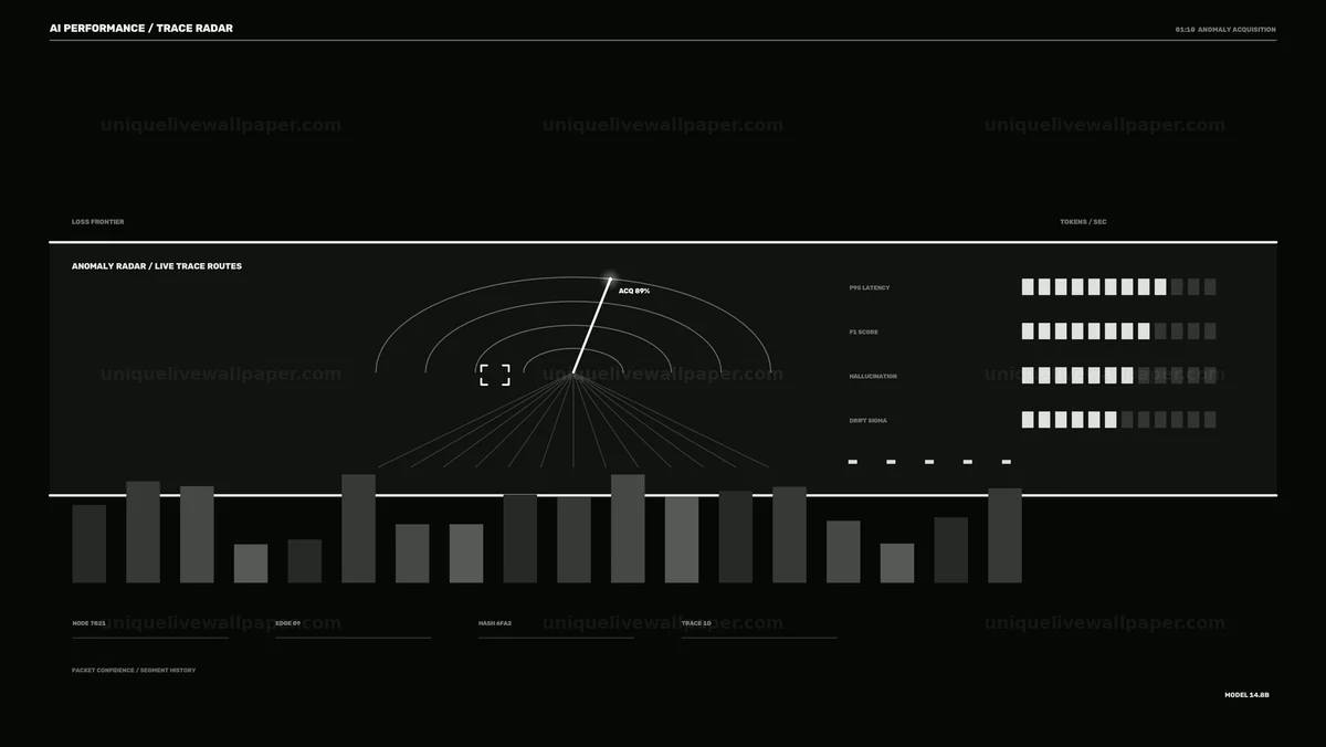 AI Performance Metrics HUD Seamless Loop