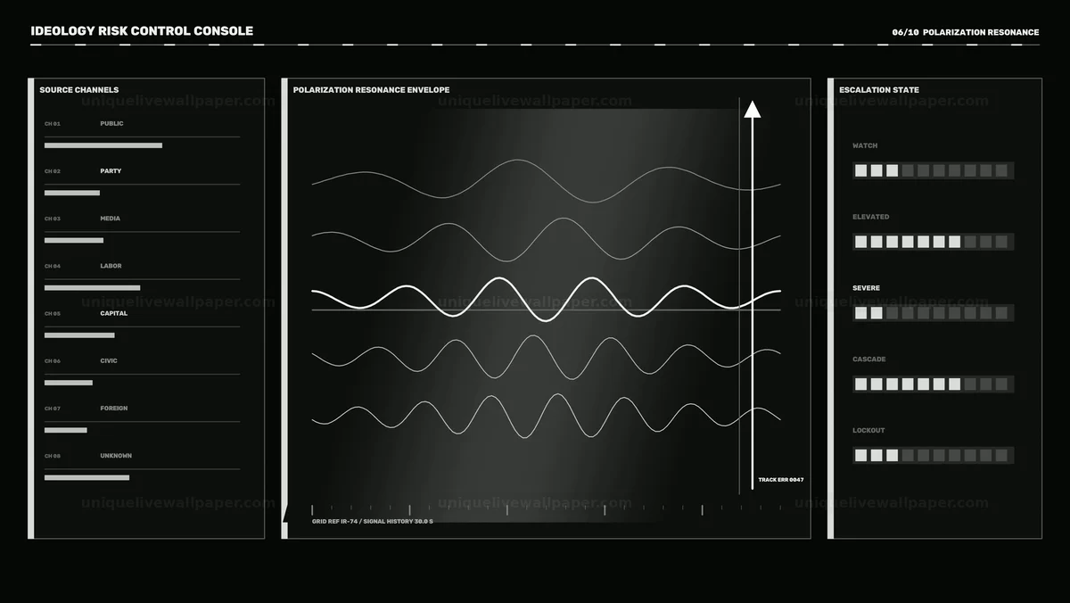 Watermarked thumbnail for Ideology Risk Control Console Seamless Loop
