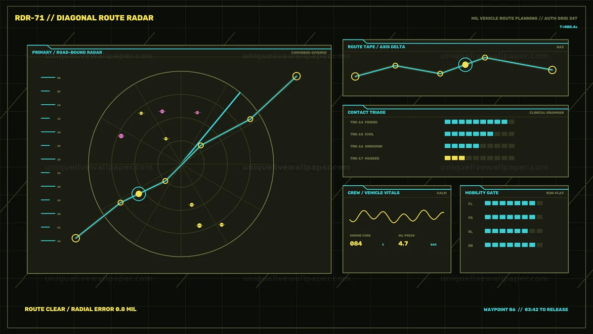 Watermarked thumbnail for Military Route Radar HUD Seamless Loop
