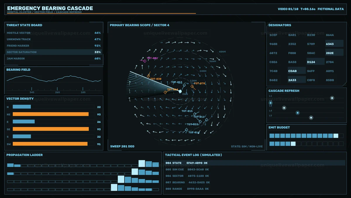 Watermarked thumbnail for Military Targeting Bearing HUD Seamless Loop