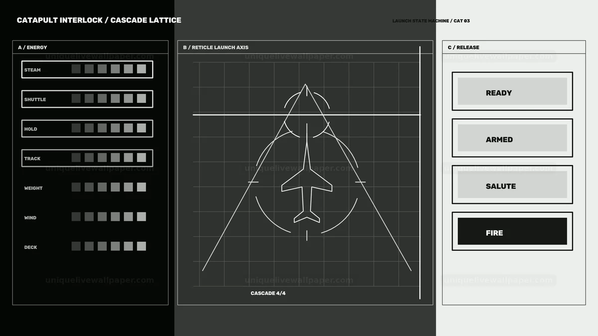 Aircraft Carrier Launch Coordination HUD Seamless Loop