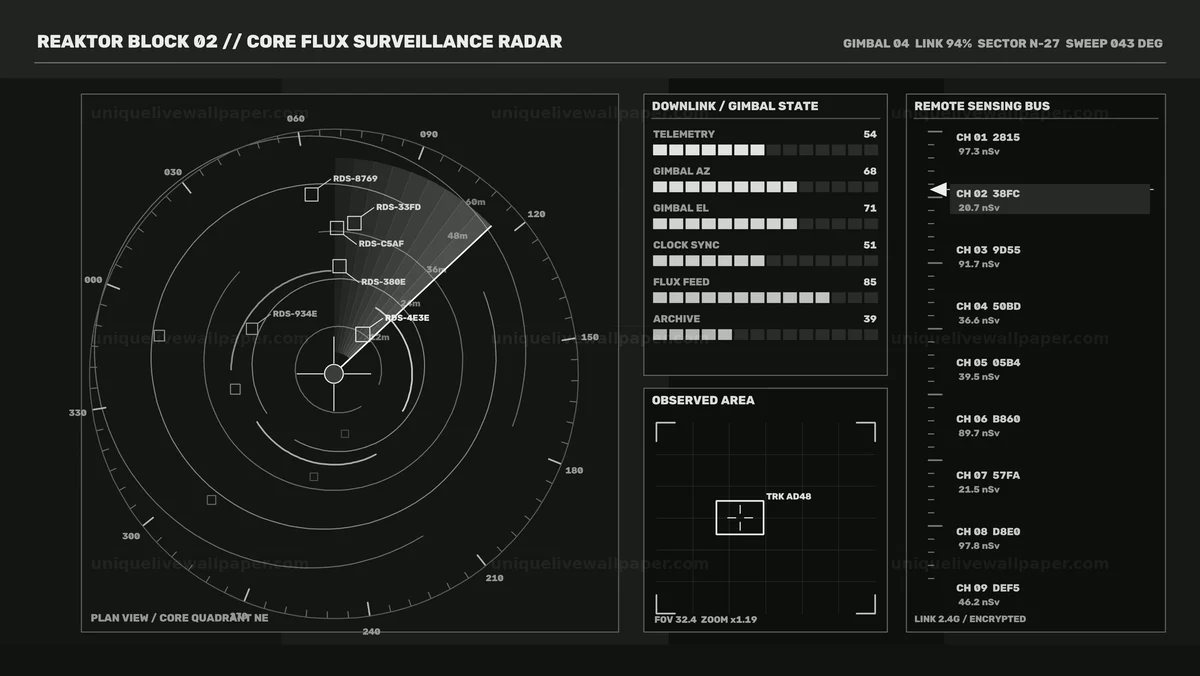 Watermarked thumbnail for Nuclear Control Radar HUD Seamless Loop
