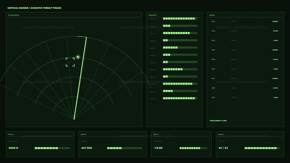 Watermarked thumbnail for Sonar Surveillance HUD Threat Monitor Seamless Loop
