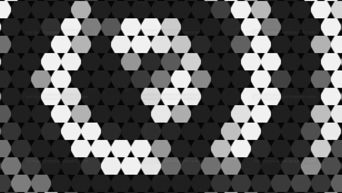 Black and White Geometric Hexagon Wave Background Seamless Loop