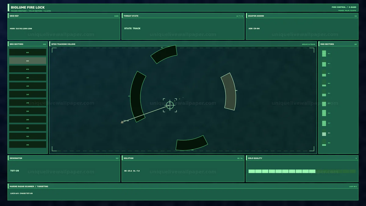 Military Radar Targeting HUD Seamless Loop