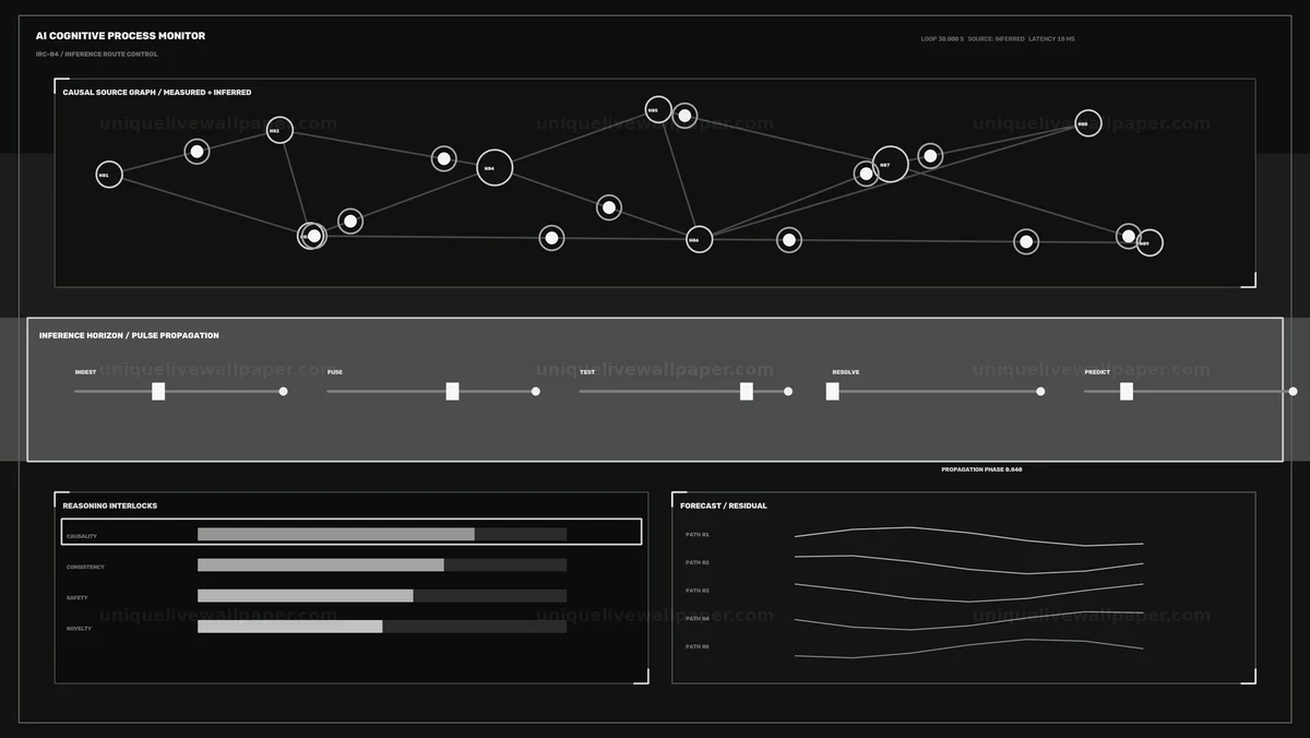 AI Cognitive Process Monitor HUD Seamless Loop