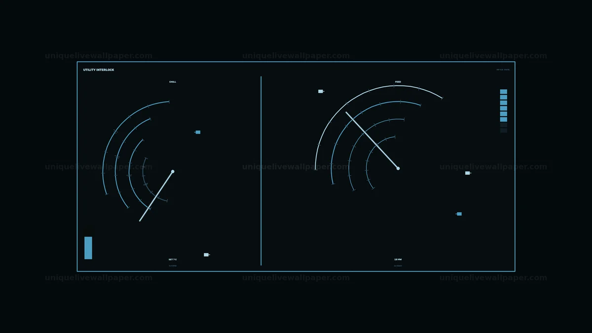 Industrial Monitoring HUD with Dual Gauges Seamless Loop