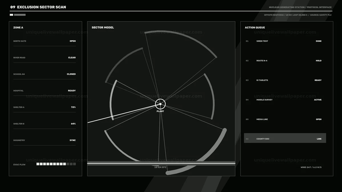 Nuclear Plant Safety Protocol HUD Interface