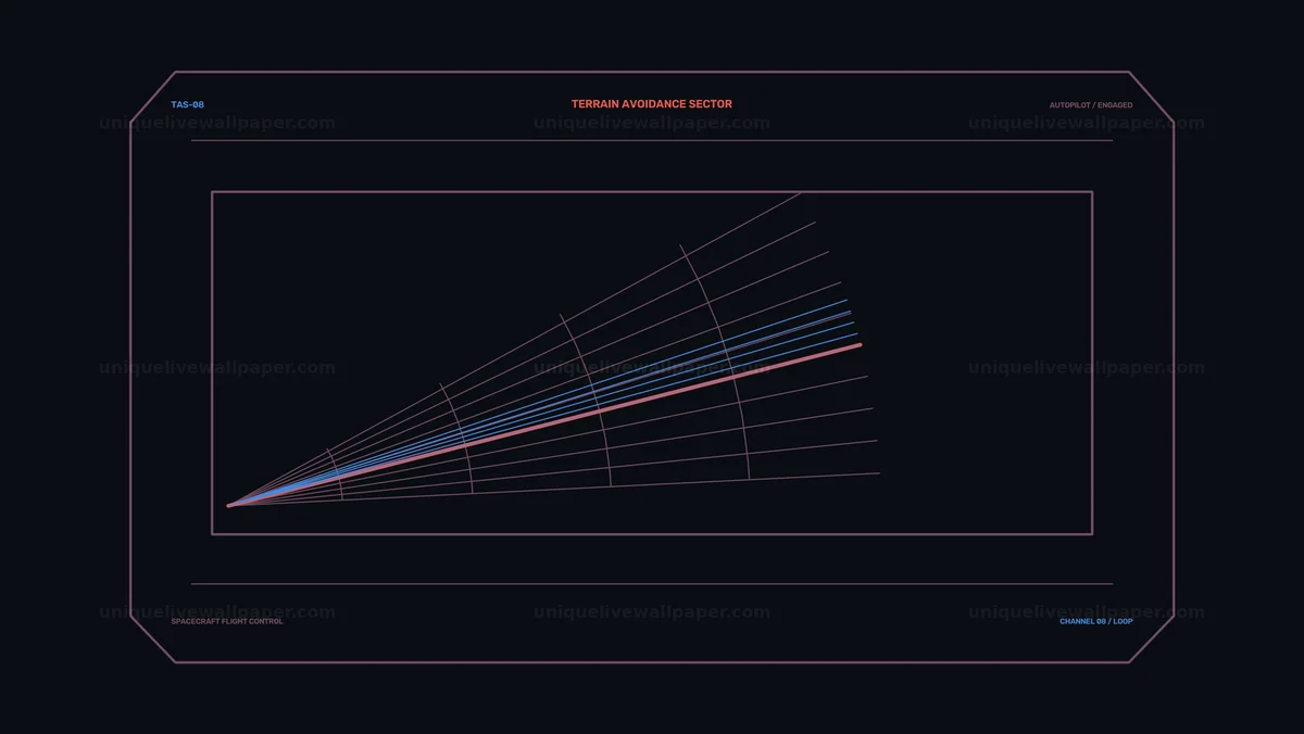Spacecraft Autopilot Terrain Avoidance HUD Seamless Loop