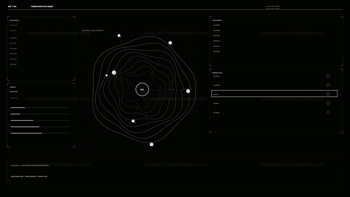 AI Inference Activity Monitor HUD Seamless Loop