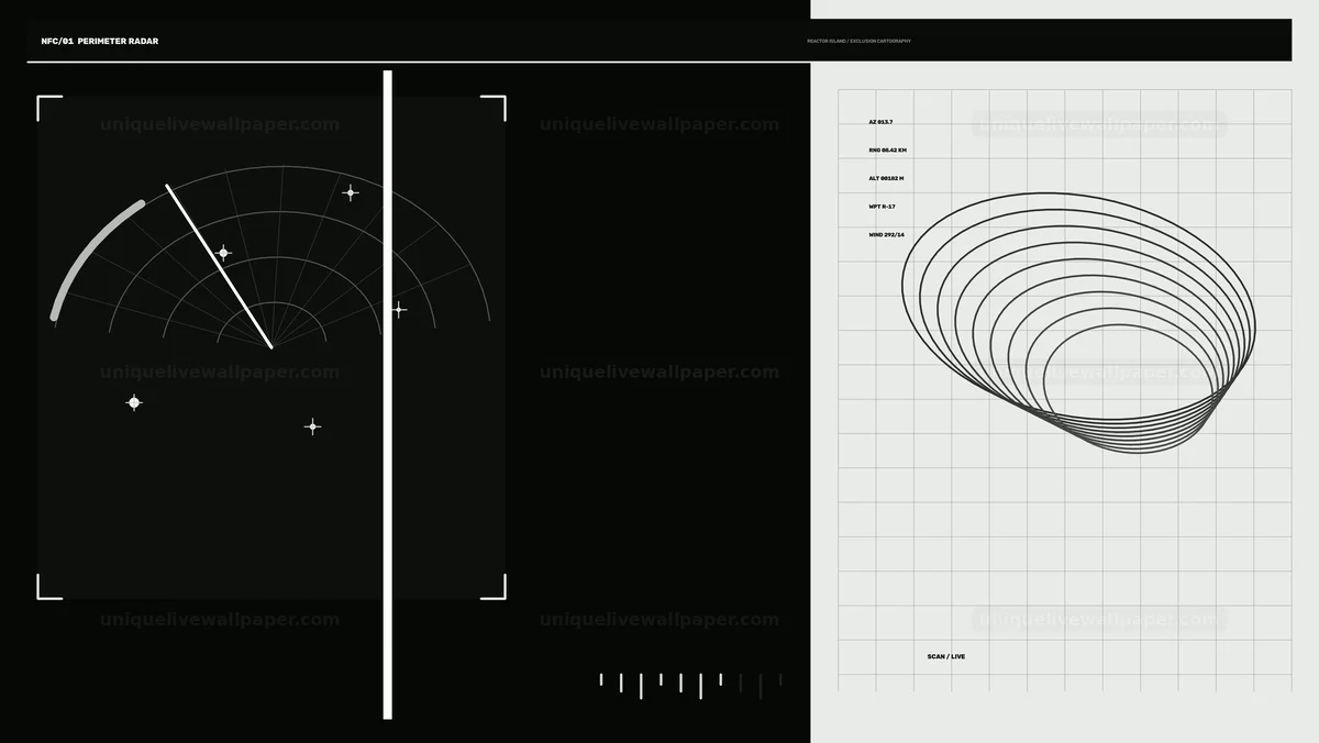 Perimeter Radar Surveillance HUD Seamless Loop