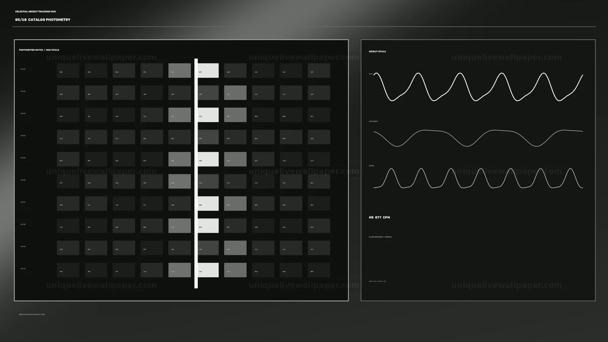 Celestial Object Tracking HUD with Photometry Graphs