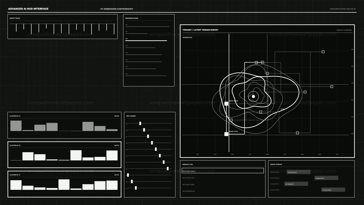 Advanced AI HUD Data Interface Seamless Loop
